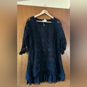 Chic Black Lace Women's Blouse